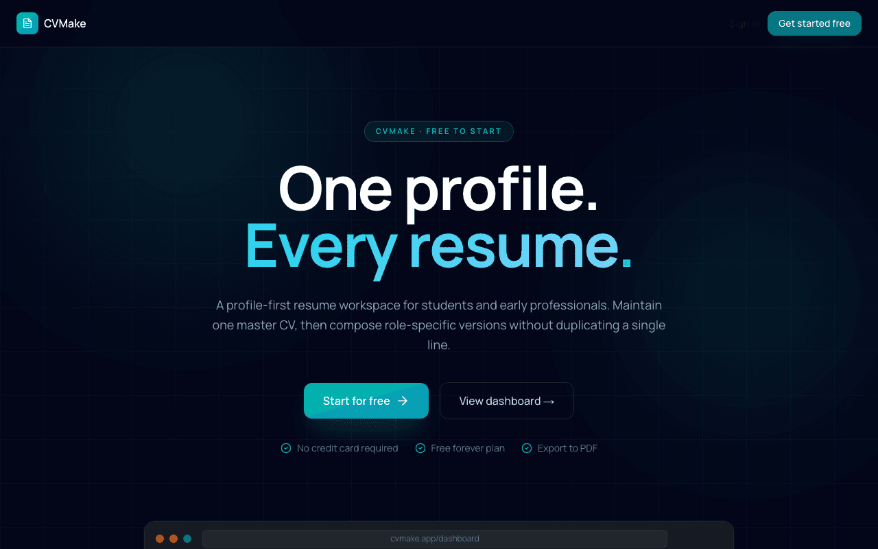 CV-Make — CV management app